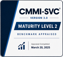 CMMI-SVC Version 3.0 Maturity Level 2 mark, benchmark appraised March 20, 2025